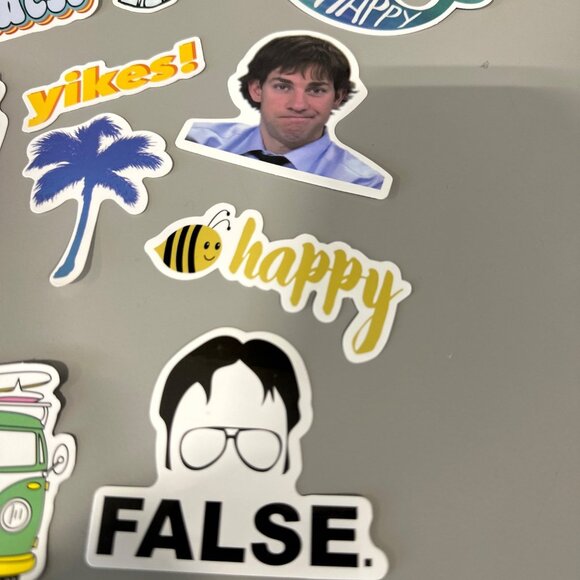 Assorted 12 Piece Vinyl Sticker Set Fun Whimsical Designs Van Palm Tree Taco - Picture 5 of 6